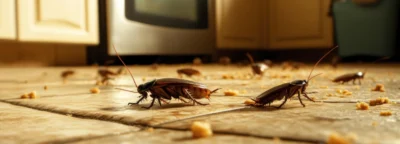 karaluchy spacerujące po podłodze